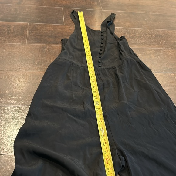 Madewell Smocked Button Pockets Sleeveless Wide Leg Jumpsuit Sz 8 Black - Picture 11 of 16